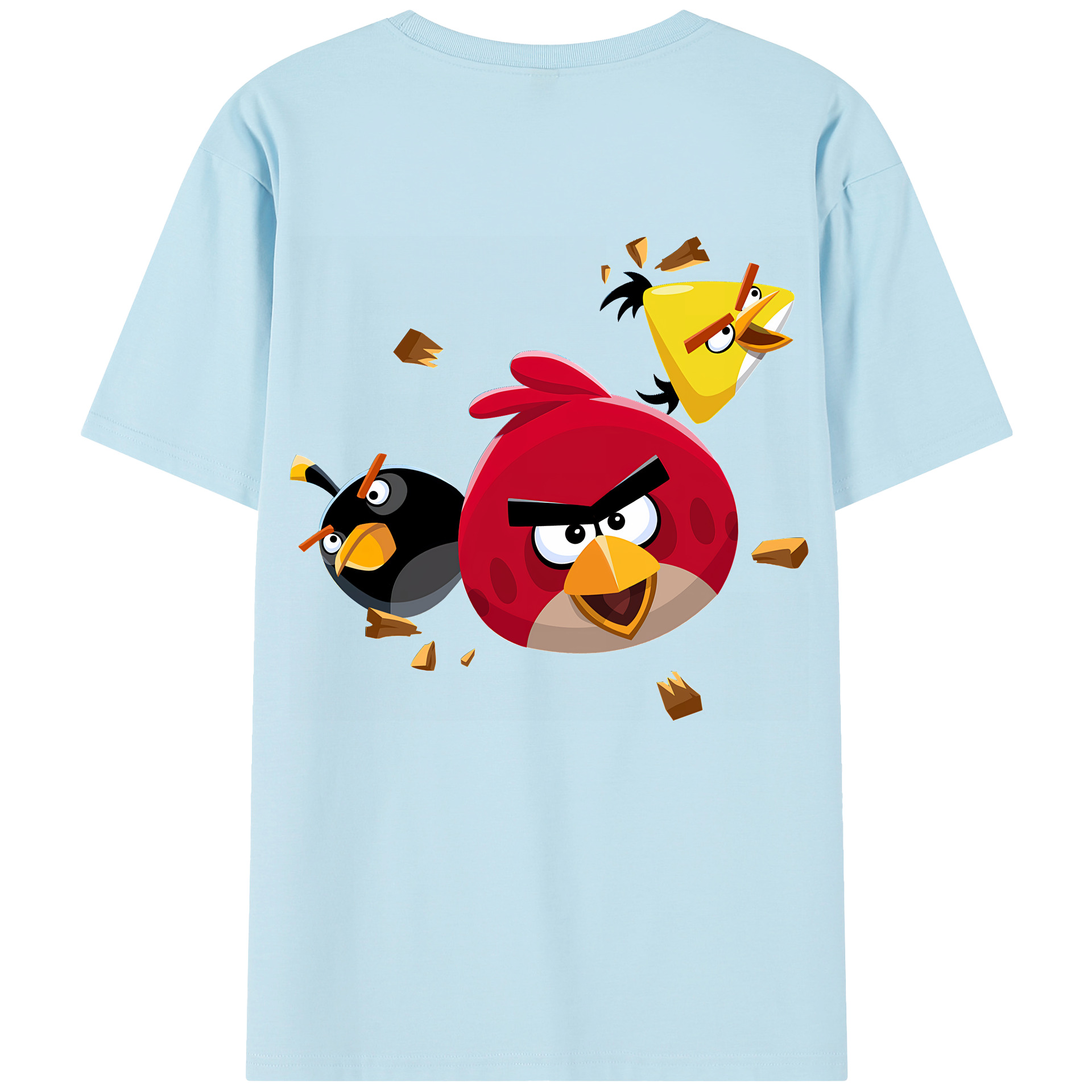 （画像用） Angry Birds アングリーバード 綿100％半袖Tシャツ（背面プリント）